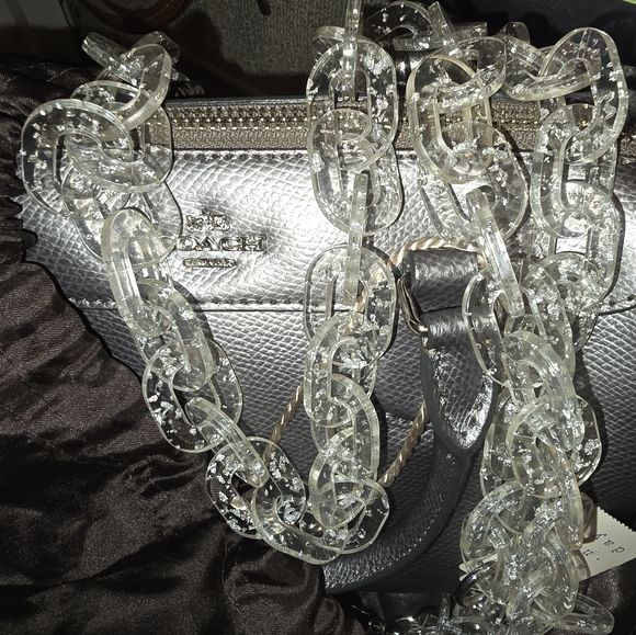 Coach Mini Bennett Metallic Cross Grain Leather Zip Shoulder Bag Satchel $295 - Picture 2 of 9